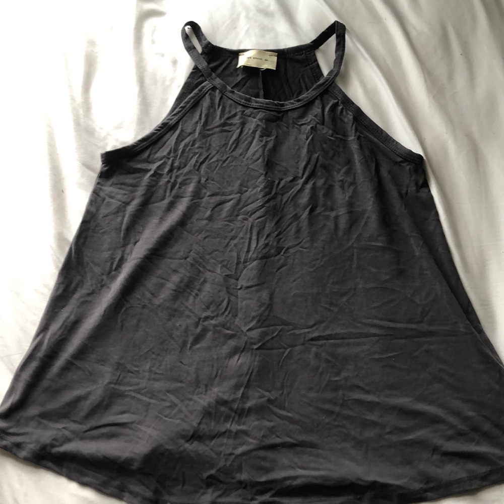 enough about me high neck grey tank!!!!